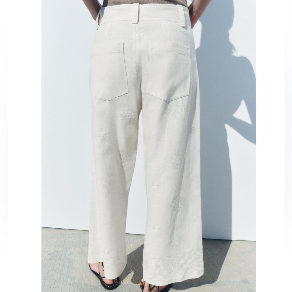 ❗️SOLD❗️ZARA EMBROIDERED PANTS ZW COLLECTION - Picture 5 of 14